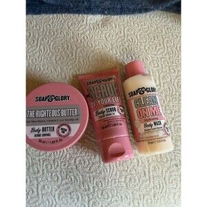 Soap & Glory Body Scrub/ Body Wash/ Body Butter- Travel Set